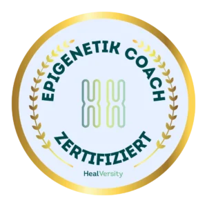 Epigenetik Coach Zertifikat mit goldener Verzierung